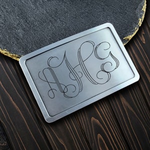 Personalized Rectangle Belt Buckle, Personalized Silver Color Belt Buckle, Men&#39;s Belt Accessories, Custom Belt Buckle Engraved for Free