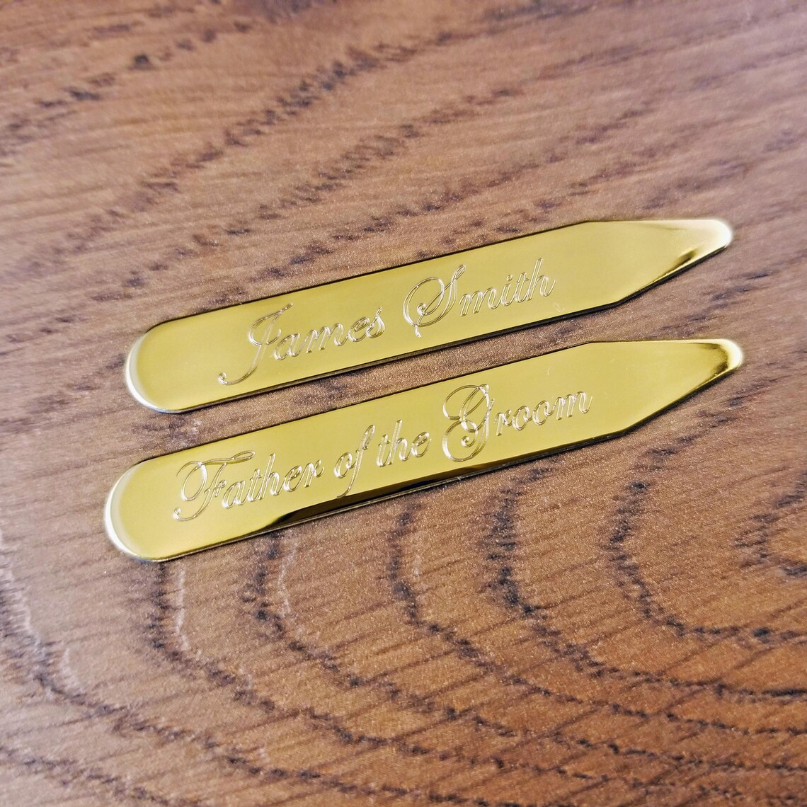 Engraved Collar Stay Gold Plated Stainless Steel Personalized Etsy
