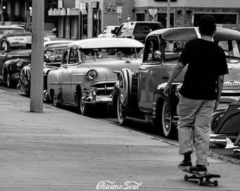 Best of Both Worlds Lowriders, Skateboard, Skating Chevy Bombs, Classic Cars, Automotive photography