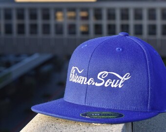 Chicano Soul Blue/White Fitted Caps