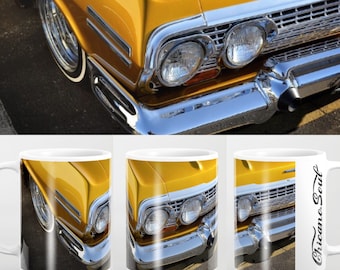 Stay Golden 1963 Chevrolet Impala photo mug Lowrider, Classic Car, Automotive photography, classic car photo