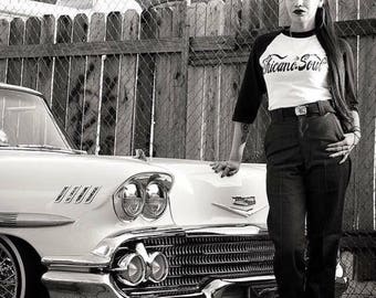 Chicano Soul Baseball tee Black/White