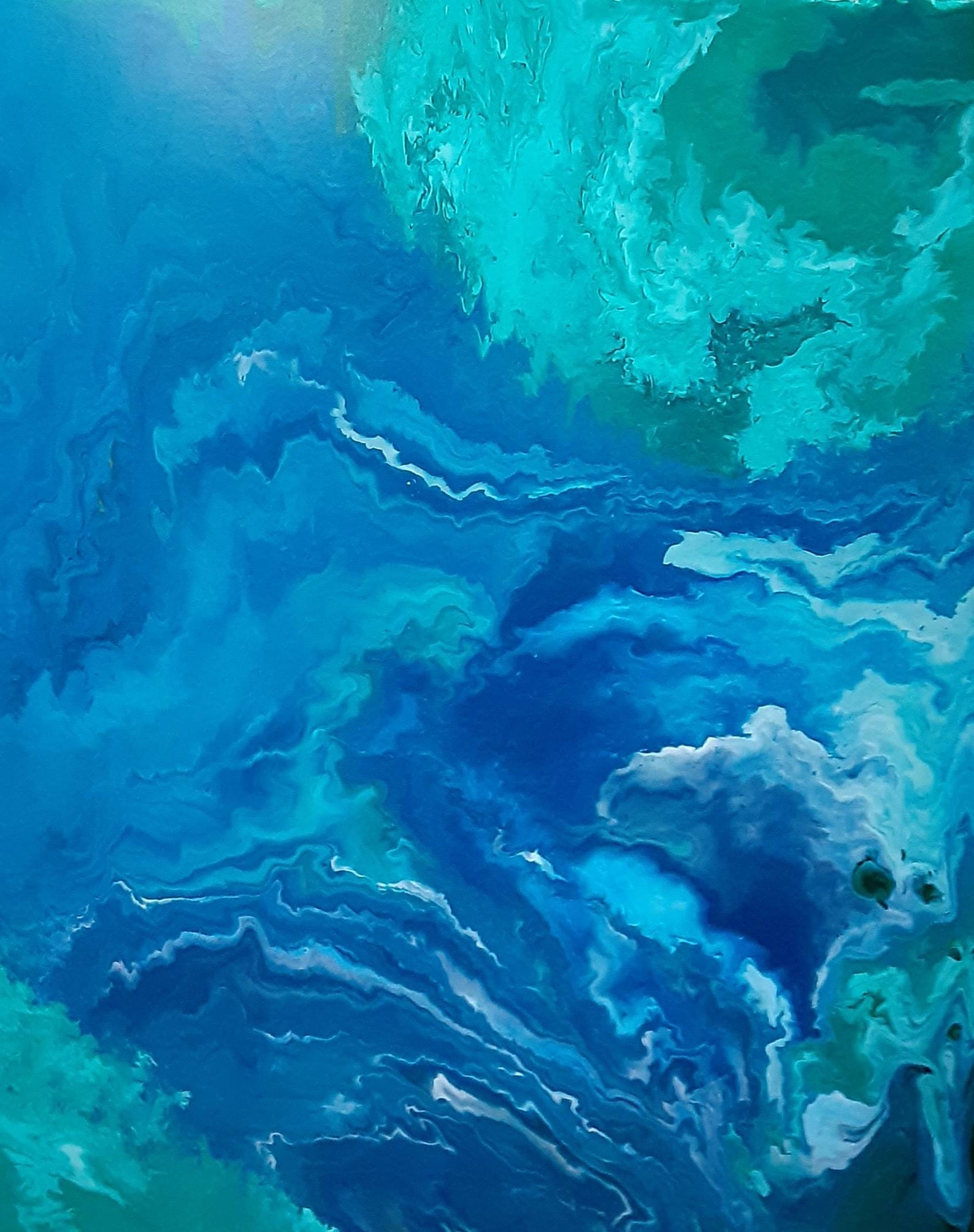 Abstract Blue Wall Art, Contemporary Wall Decor, Canvas Art, Movement