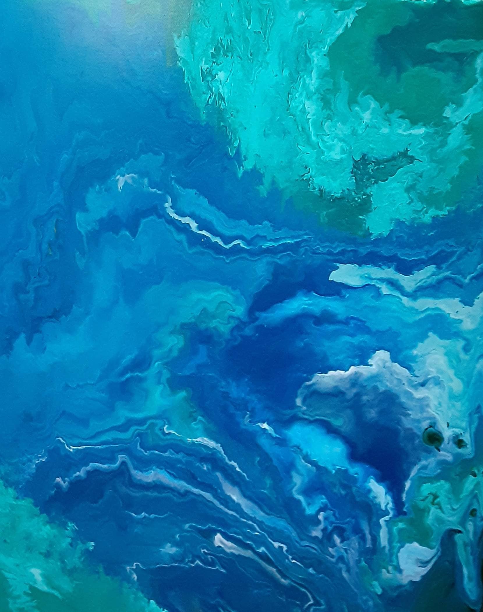 Abstract Blue Wall Art, Contemporary Wall Decor, Canvas Art, Movement