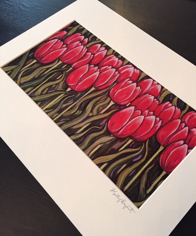 Tulips, Giclee print of original pastel painting image 2
