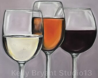 Wine, Giclee print from one of my original pastel paintings