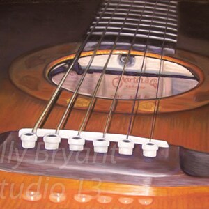 Martin Guitar, Giclee print of original pastel painting image 1