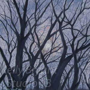 Full Moon, Giclee print of original pastel painting image 1