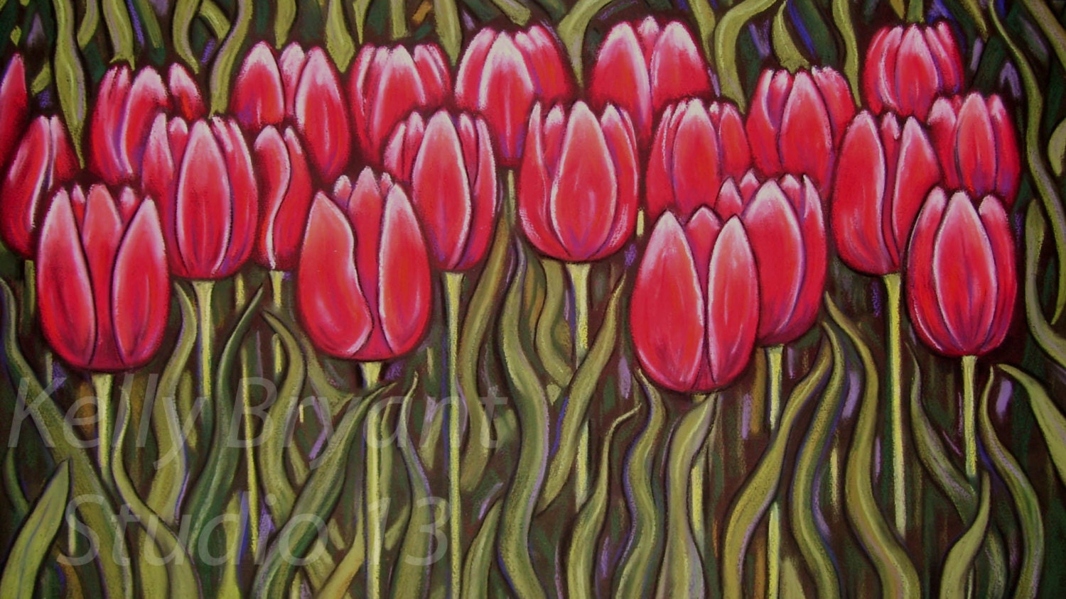 Tulips, Giclee Print of Original Pastel Painting Etsy