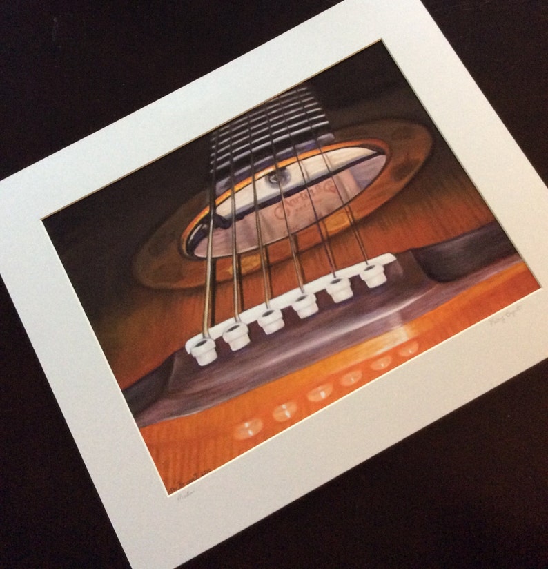 Martin Guitar, Giclee print of original pastel painting image 2