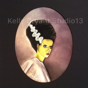 The Bride of Frankenstein painting, Giclee print of original pastel painting
