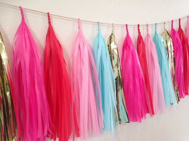 Tassel Garland Metallic Gold Pink Red Giant Balloon Tassel Etsy