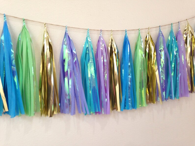 Tassel Garland Metallic Gold Purple Blue Giant Balloon Tassel Etsy