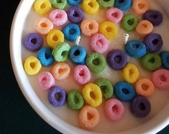 Cereal Bowl Candle | Fruit Loops Candle | Soy Beeswax Candle | Home Decor Candle