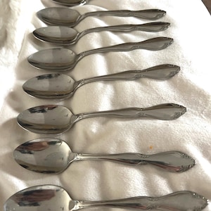 Oneida Chateau 9 spoon set FREE SHIP made in USA stainless flatware