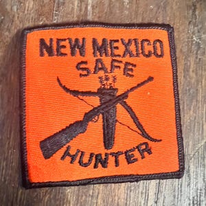 Vintage patch, bright orange hunting patch hunt hunter