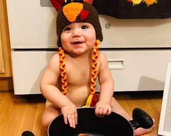 Handmade Thanksgiving Turkey Earflap Hat