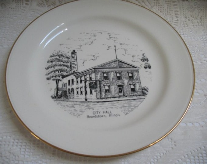 Commemorative Plate Illinois City Hall Beardstown, World Wide Art