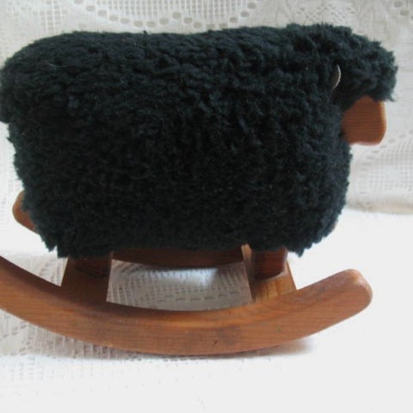 Vintage Sheep on Rockers, Black Rocking Sheep