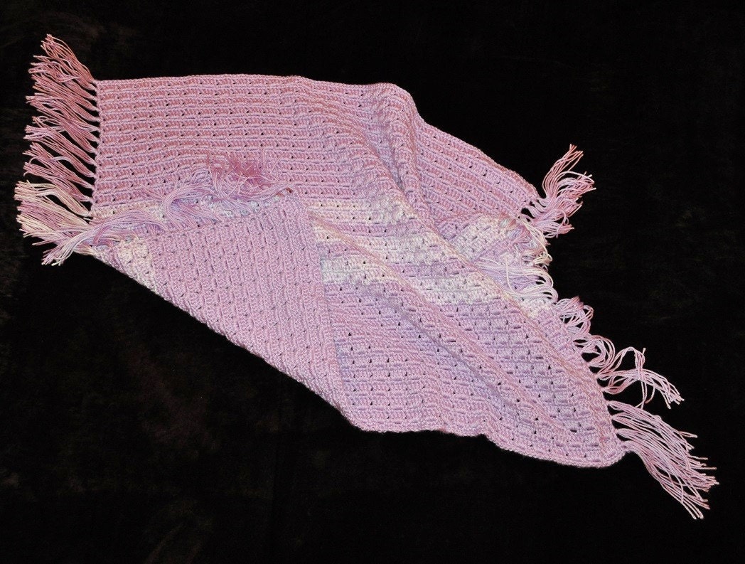Luxurious Baby Blanket Thick Large Lavender White Fringe Etsy