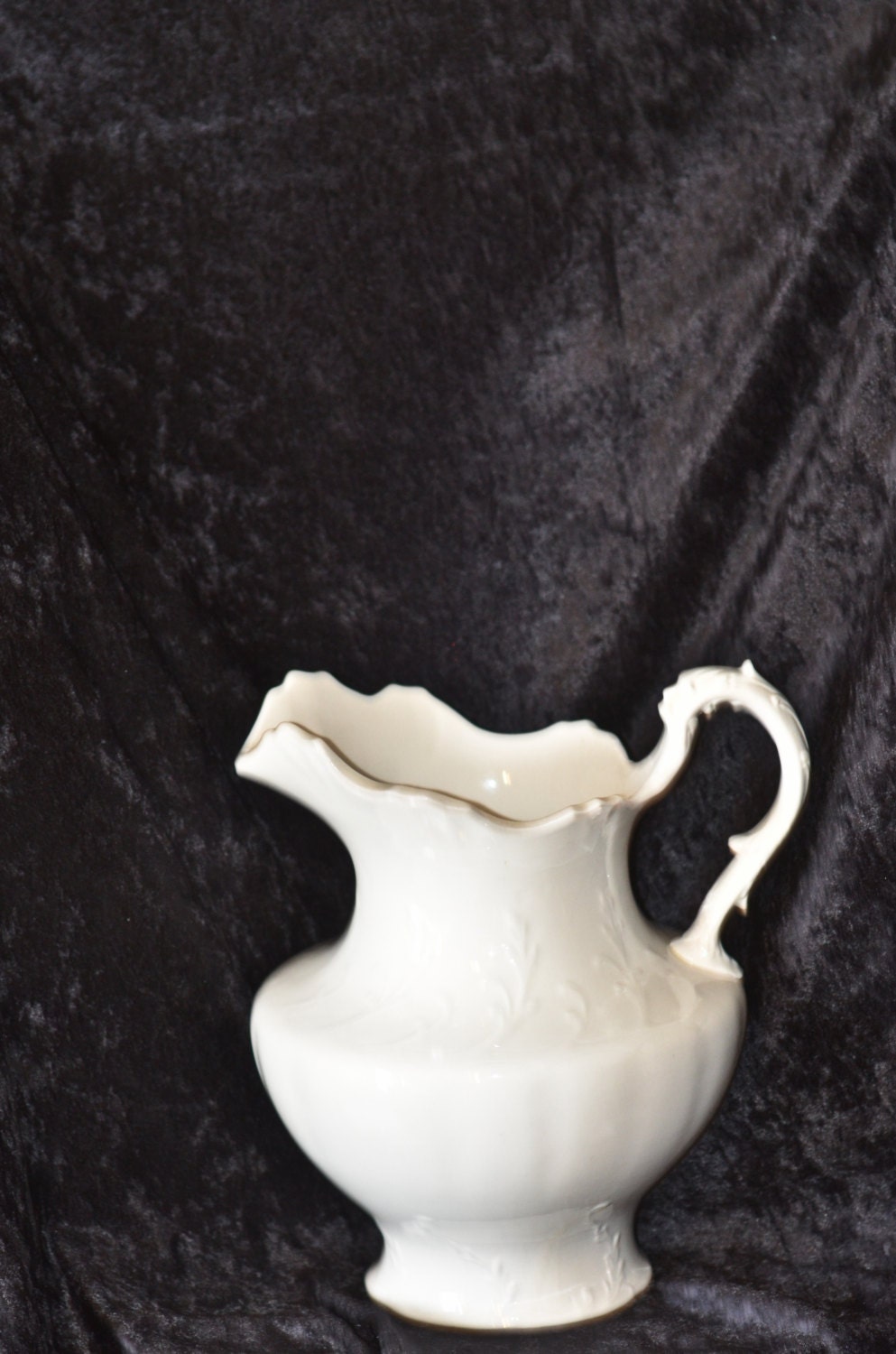 Large White Princeton Ironstone Pitcher and Bowl Etsy