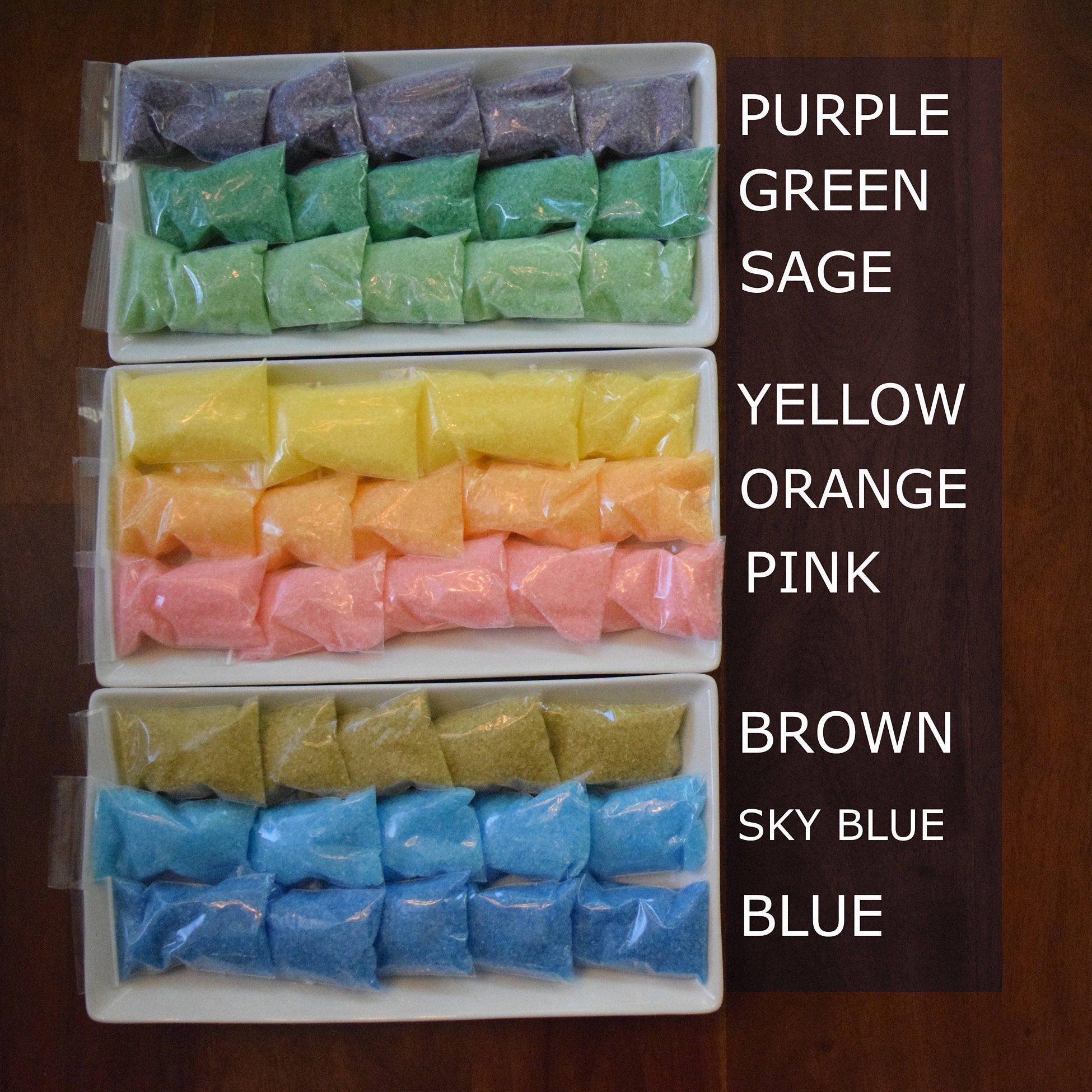 Bulk bath salts wholesale two scents/two colors for Etsy