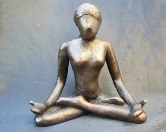 SOLD/ Custom order/ YOGA  bronze sculpture/ yoga asana Lotus/ made upon request/ 15 cm. high
