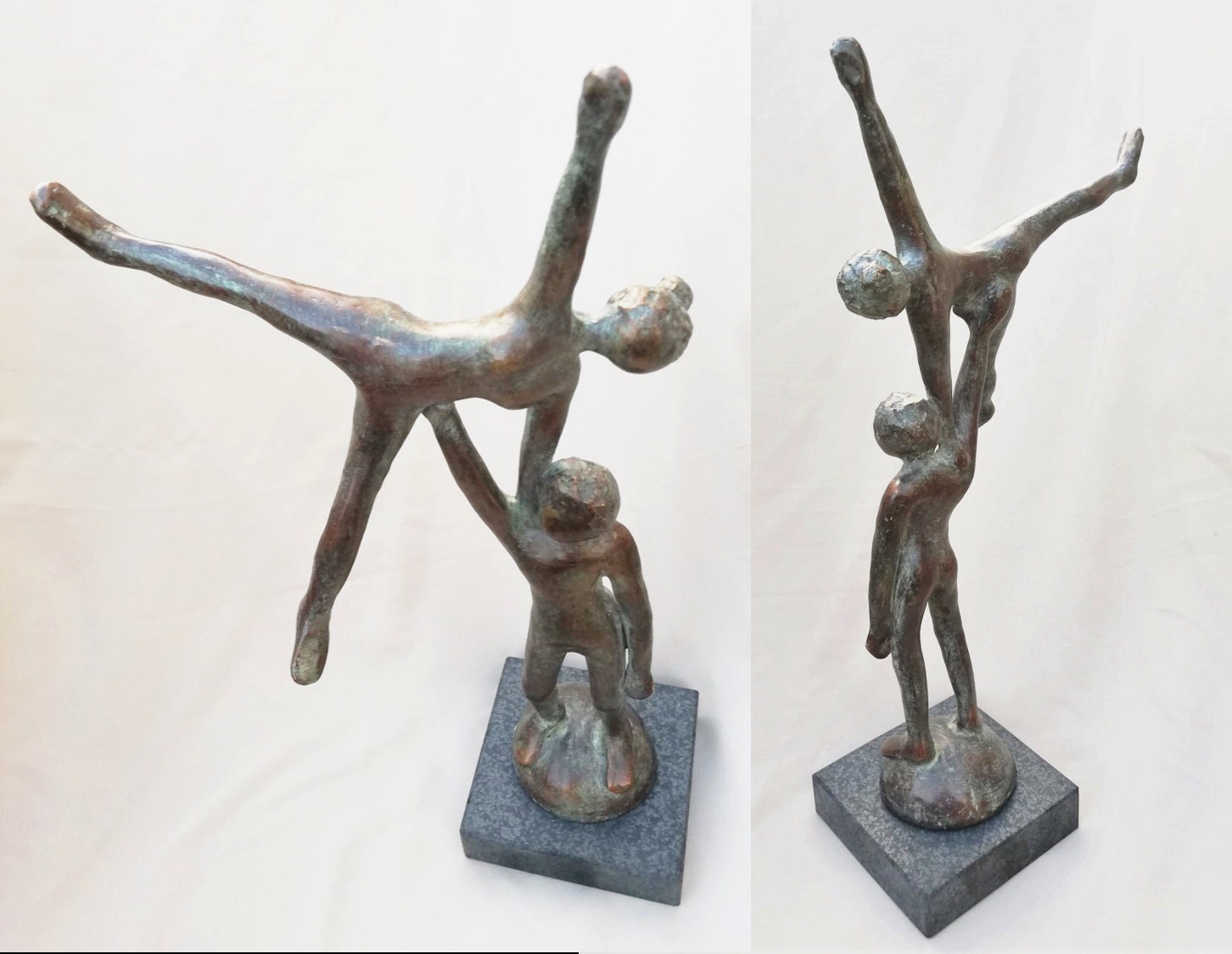 ACROBATS Bronze Sculpture/ Four Acrobats/ Two Separe - Etsy