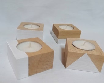 4 bougeoirs en bois oxzo au design danois