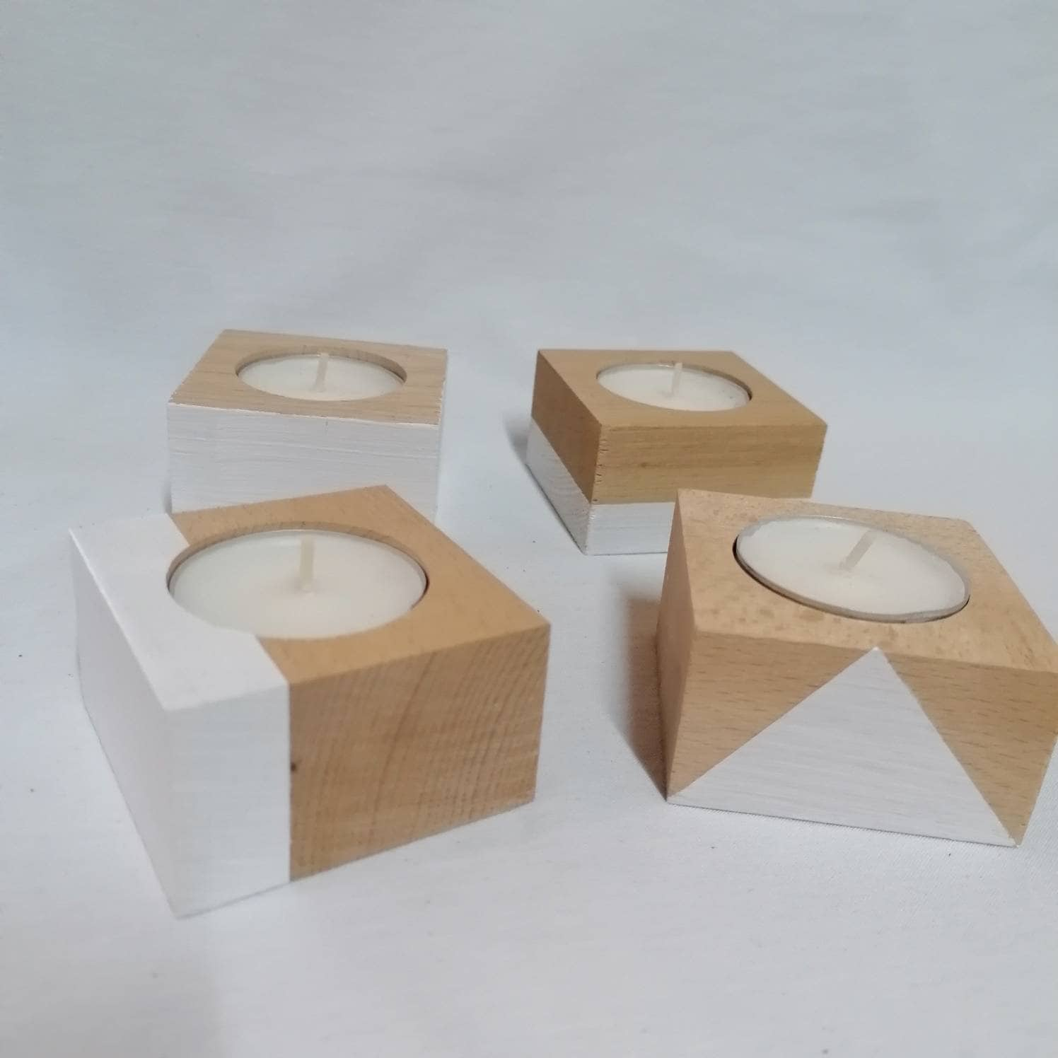 4 Bougeoirs en Bois Oxzo Au Design Danois