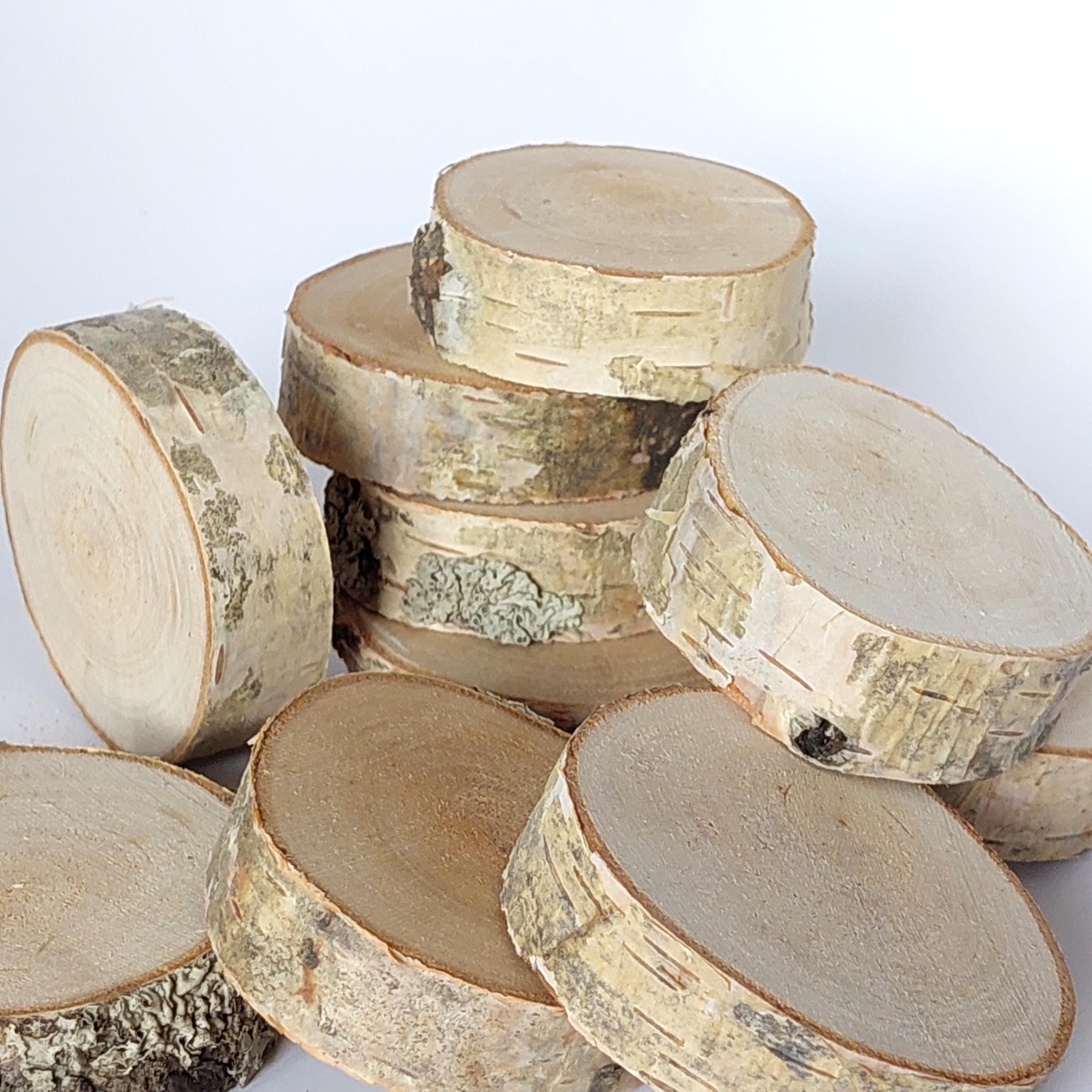 Disques en bois disques décoratifs en bouleau 15-18cm 3 pcs