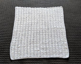 Handmade baby blanket, Christening shawl, white crochet shawl