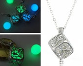 1PC Life Tree Necklace Amazing Glow In The Dark Necklace Luminous necklace Cube Pendant Glowing Jewelry Glowing Pendant