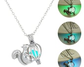 1PC Squirrel Charm Necklace Glow In The Dark Necklace Luminous necklace Cube Pendant Glowing Jewelry Glowing Pendant Mermaid Necklace