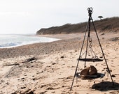 Campfire Tripod with Grill, Firepit and Adjustable Hook - Great for Garden, Camping, Yurts or Bell Tents