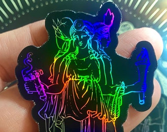 Holographic Hekate Sticker | Hecate Sticker | Pagan | Witchcraft | Goth | Witchy Lifestyle | Hellenistic | Greek Sticker | Goth Witch