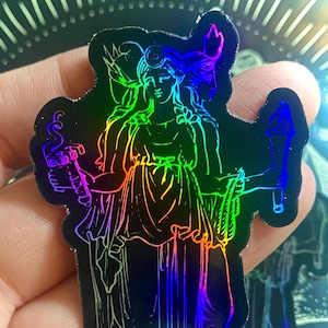 Holographic Hekate Sticker | Hecate Sticker | Pagan | Witchcraft | Goth | Witchy Lifestyle | Hellenistic | Greek Sticker | Goth Witch