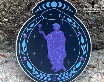 Autocollant en vinyle Dionysos | Autocollant Dionysos | païen | Sorcellerie | gothique | Bacchus | hellénistique | autocollant grec | sorcière gothique | homosexuel | wicca
