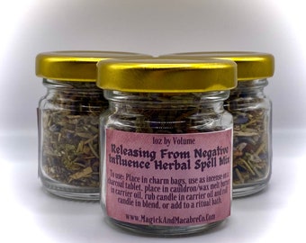 Releasing From Negative Influence Herbal Spell Mix: Dried Herbal Incense | Negative Energy | Good Vibes | Mercury Retrograde | Witchcraft |