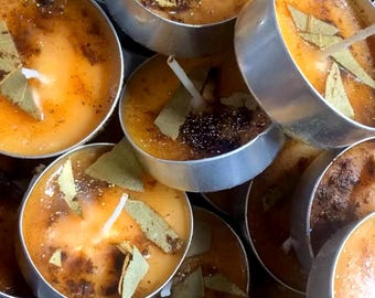 Spooky Season Tea Lights – Warm Pumpkin Cider Scented | Samhain Spell Candle | Samhain Altar | Banishing & Prosperity | Goth | Witchcraft |