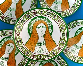 Autocollant déesse Brigid en vinyle | Sticker Brigid | Saint patron de l'Irlande | Sainte-Brigide | Sorcellerie | Imbolc | Druide | autocollant celtique | Wicca