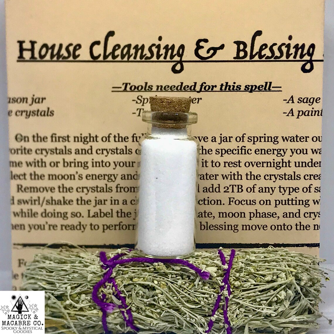 House Blessing & Cleansing Spell Kit Wild Sage Bundle Salt Etsy