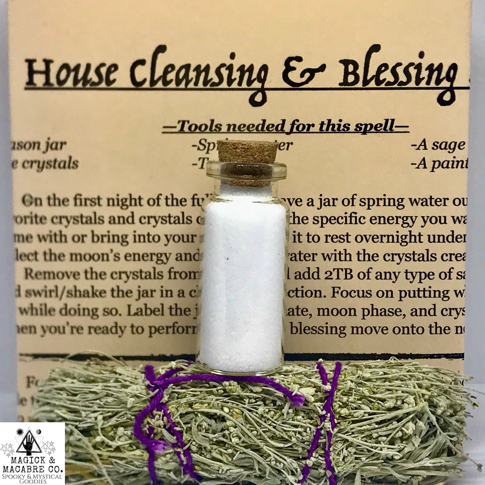 House Blessing & Cleansing Spell Kit Wild Sage Bundle Salt Etsy