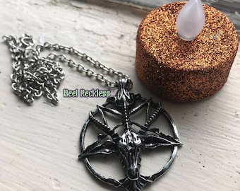 Baphomet Necklace: Sabbatic Goat Necklace. Occult, Pagan, Witch, Goth, Witchcraft, Satanism, Witchcraft, NüGoth, Crowley, Anton LaVey, Satan