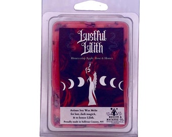 Lustful Lilith Wax Melts: Artisan Soy Spell Wax Melts | Apple, Rose & Honey | Occult | Divine Feminine | Lust Magick | Domination | Goth |