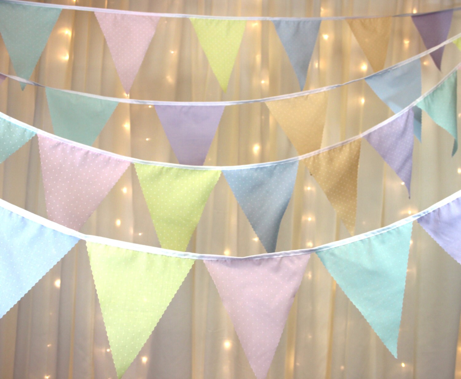 Multi coloured pastel bunting with dots perfect decoration for Etsy