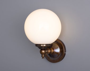 Cloghan Traditional Opal Glass Globe Wall Light