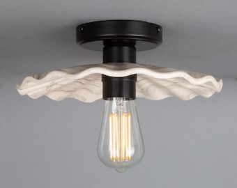Kapok Marbled Ceramic Ceiling Light 10.6" (27cm)