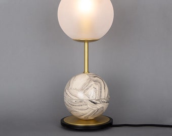 Zapp Marbled Ceramic Glass Ball Table Lamp
