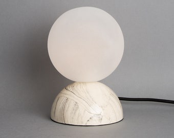 Ovata Marbled Ceramic Glass Ball Table Lamp